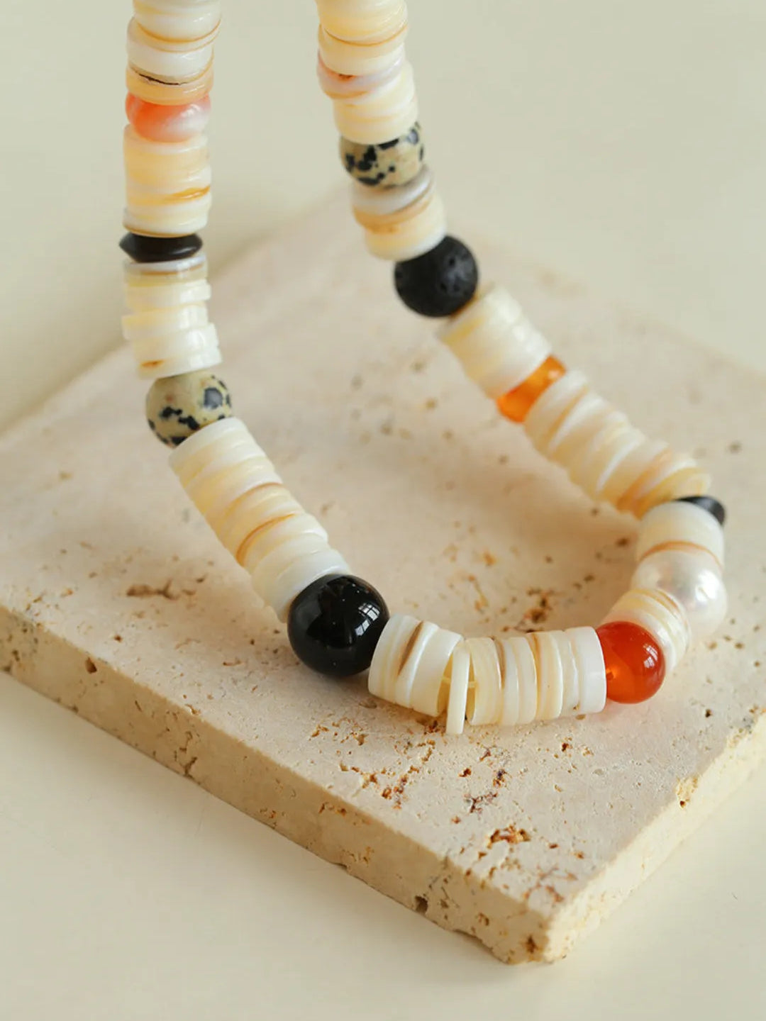 Sea's Embrace Mother of Pearl Beaded Necklace