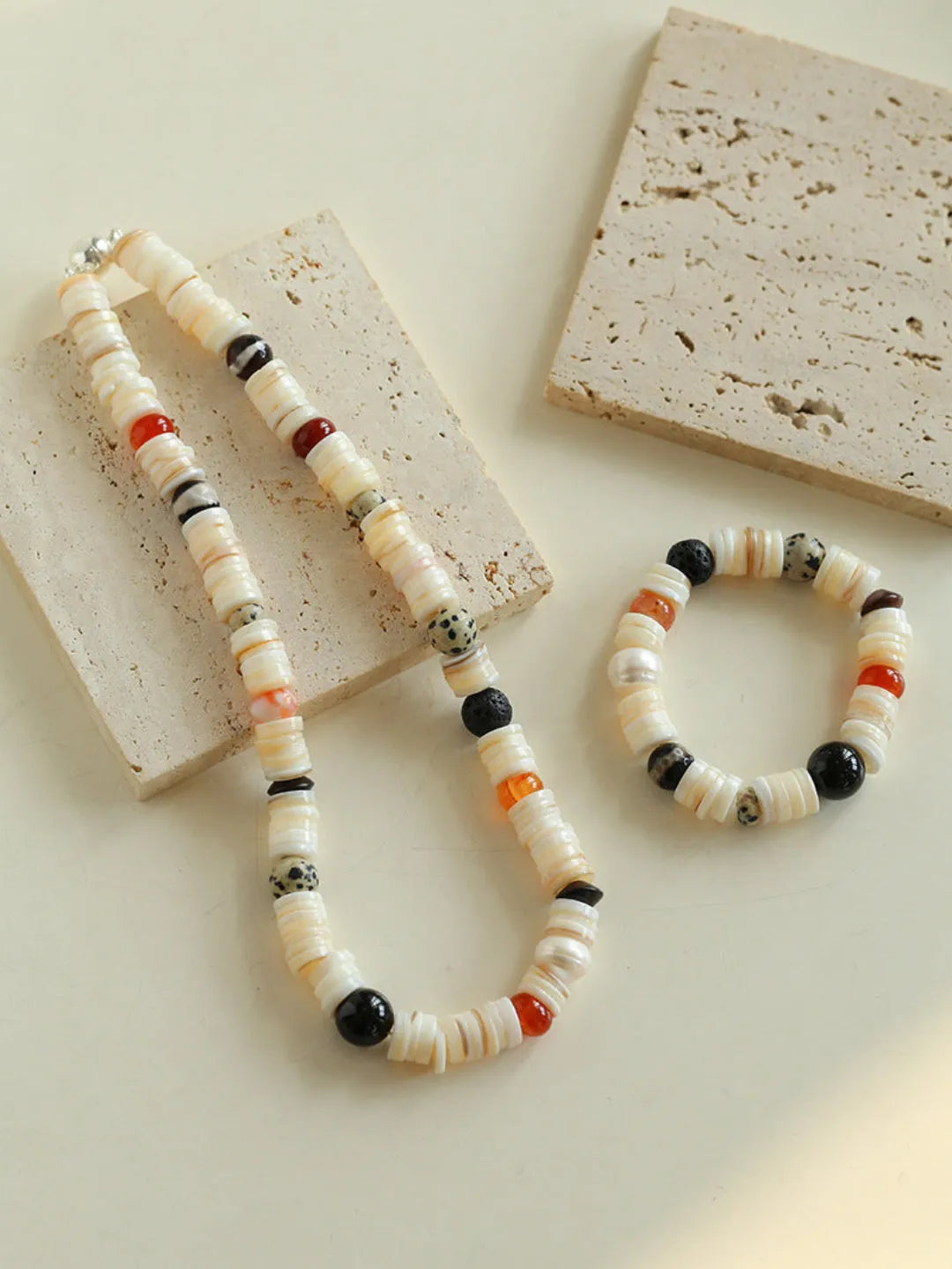 Sea's Embrace Mother of Pearl Beaded Necklace