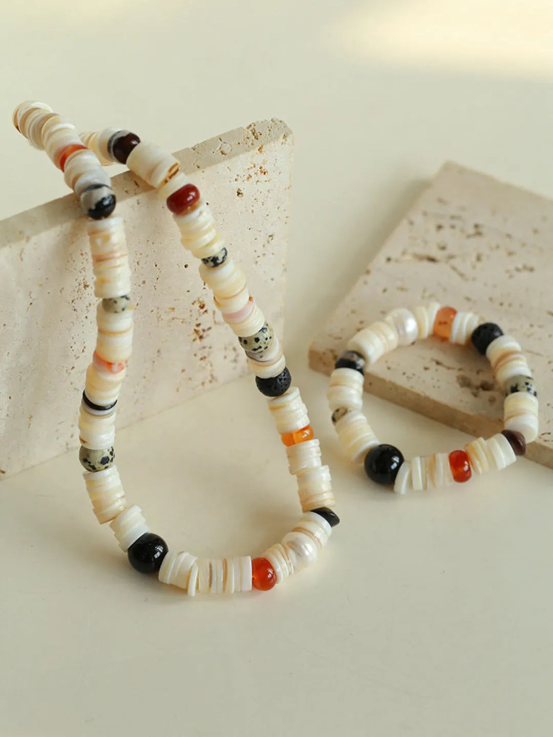 Sea's Embrace Mother of Pearl Beaded Necklace