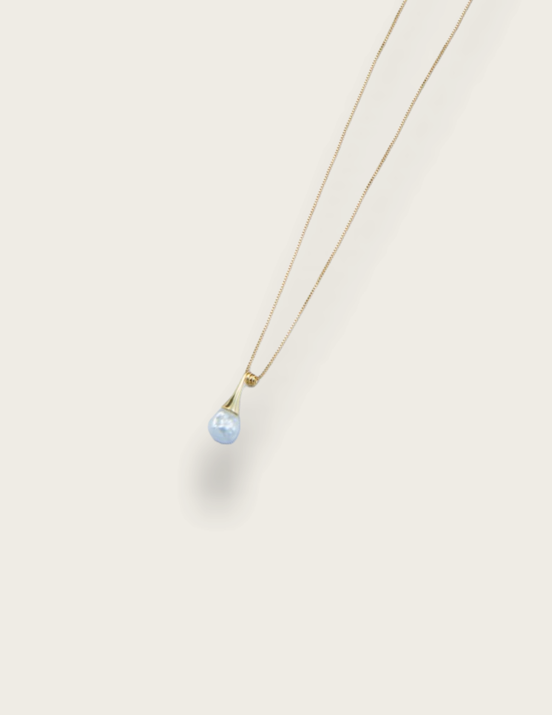Moustache Baroque Pearl Pendant Chain Necklace gembea jewelry