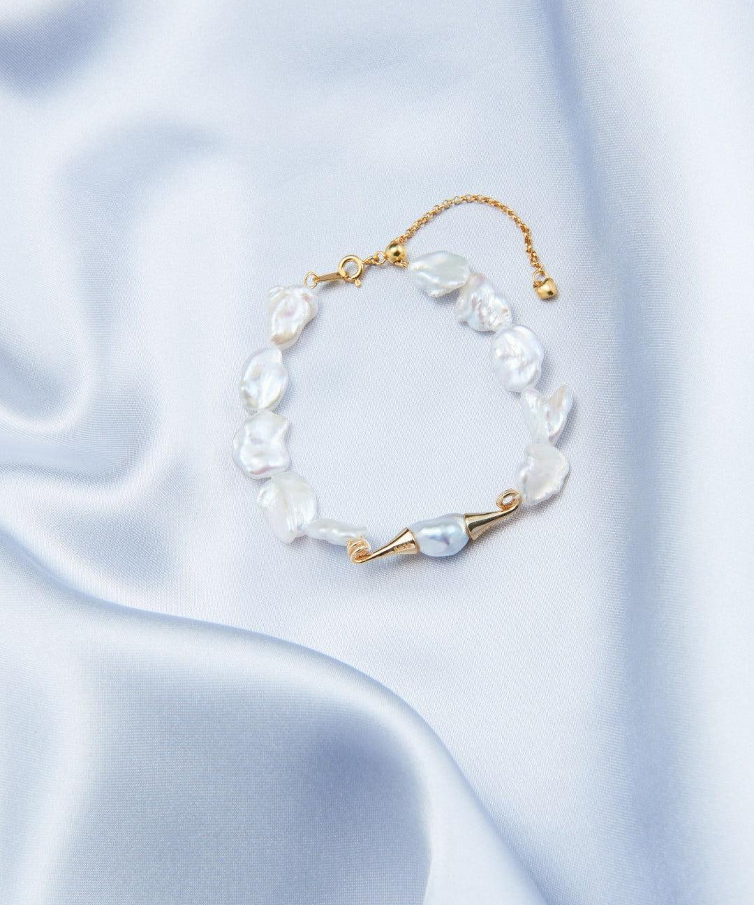 Moustache Baroque Pearl Bracelet - Gembea Jewelry