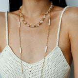 Multi-Way Wear Y-Shape Baroque Pearl Chain Necklace gembea jewelry