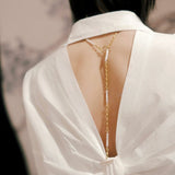 Multi-Way Wear Y-Shape Baroque Pearl Chain Necklace gembea jewelry