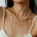 Multi-Way Wear Y-Shape Baroque Pearl Chain Necklace gembea jewelry