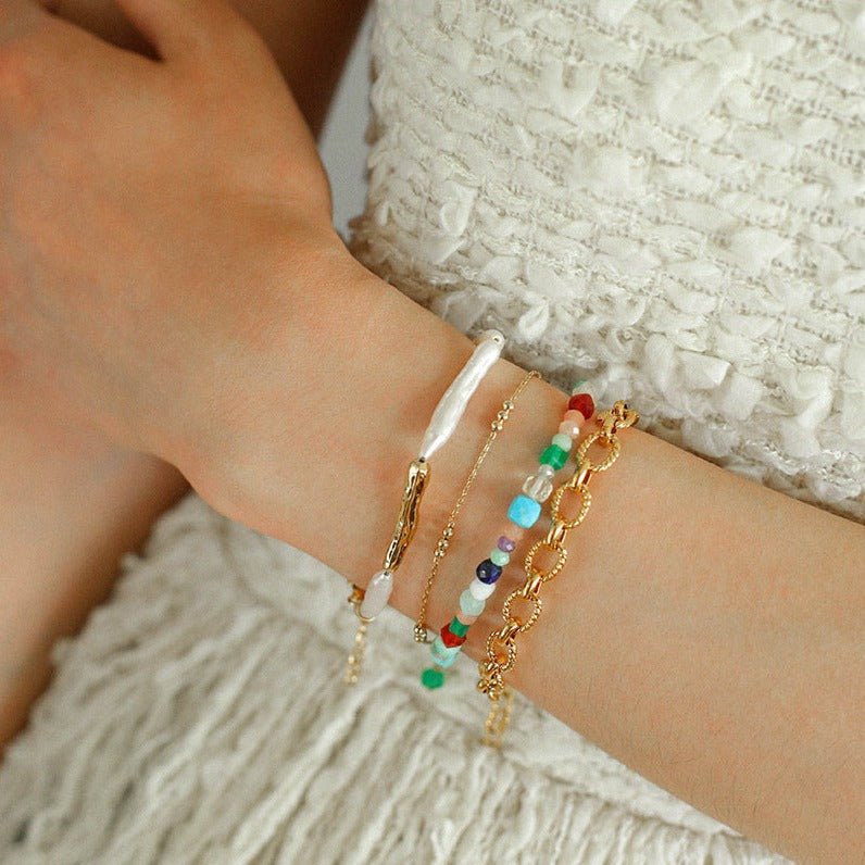 Multicolor Gemstone Beaded Bracelet-Gembea Jewelry