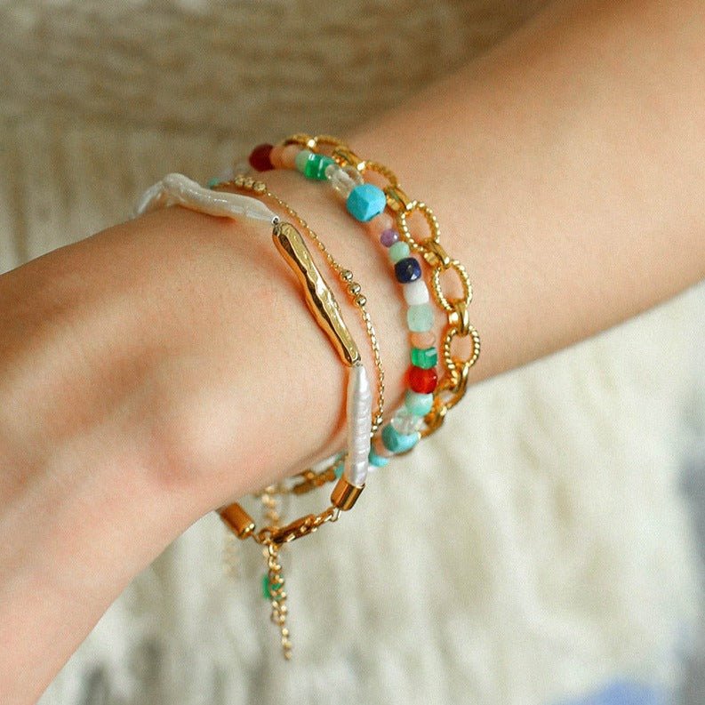 Multicolor Gemstone Beaded Bracelet-Gembea Jewelry