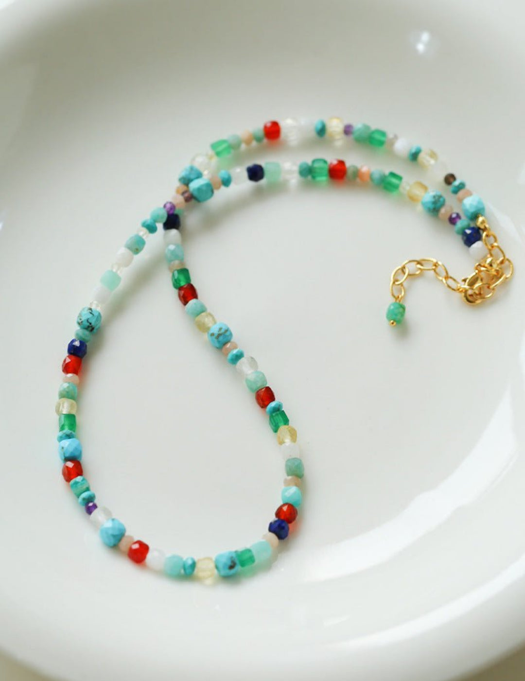 Multicolor Gemstone Beaded Necklace-Gembea Jewelry