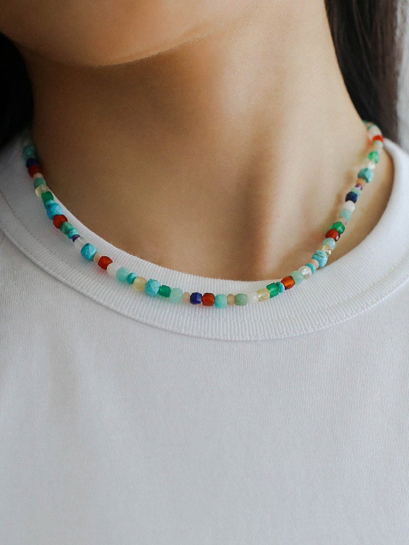 Multicolor Gemstone Beaded Necklace-Gembea Jewelry