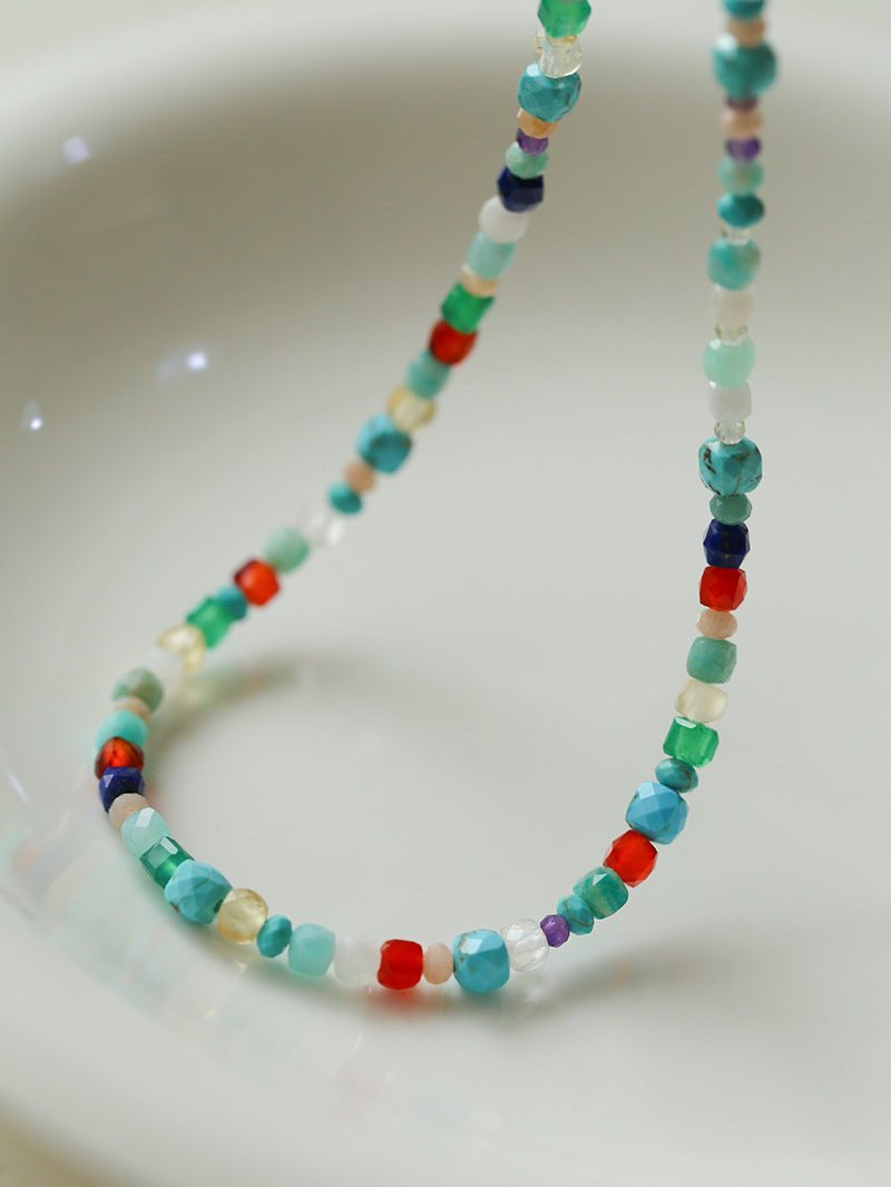 Multicolor Gemstone Beaded Necklace-Gembea Jewelry
