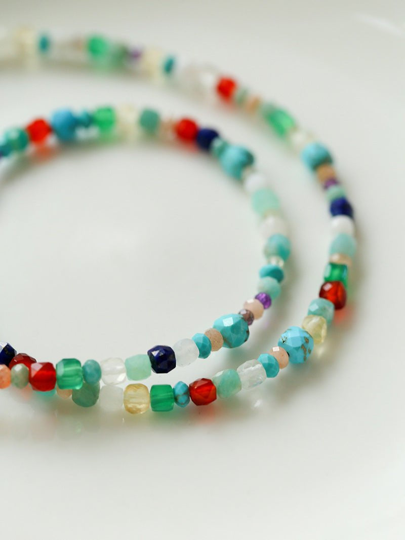 Multicolor Gemstone Beaded Necklace-Gembea Jewelry