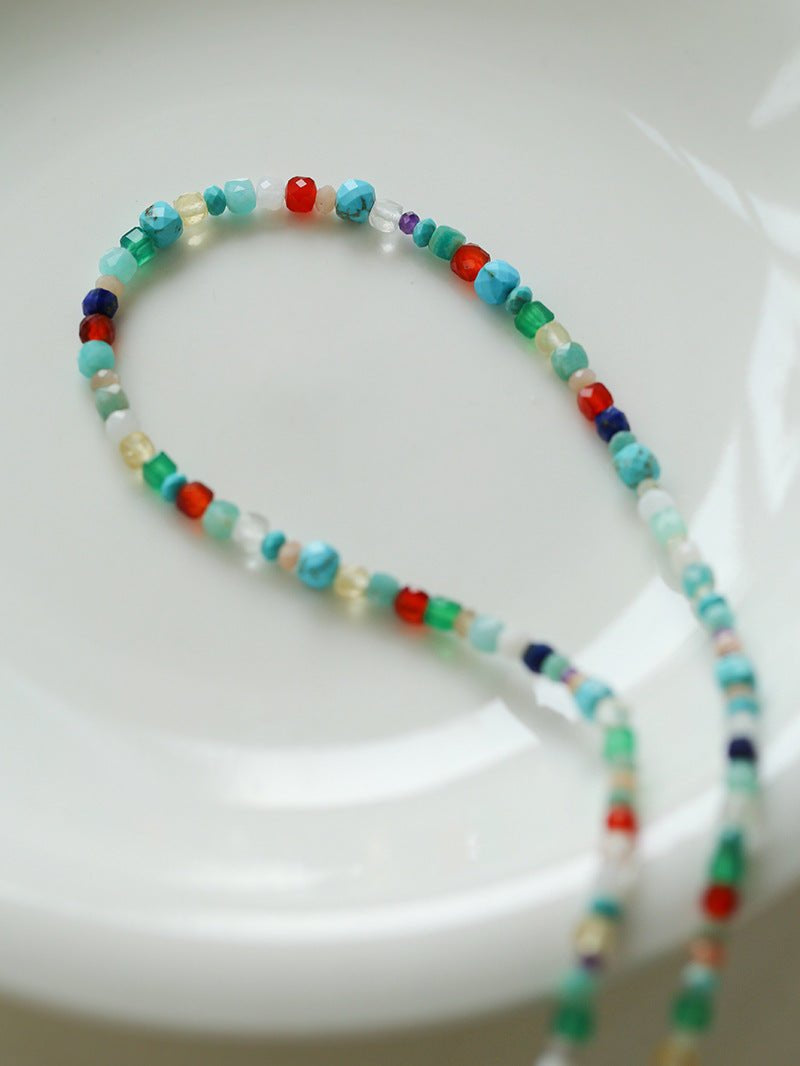 Multicolor Gemstone Beaded Necklace-Gembea Jewelry