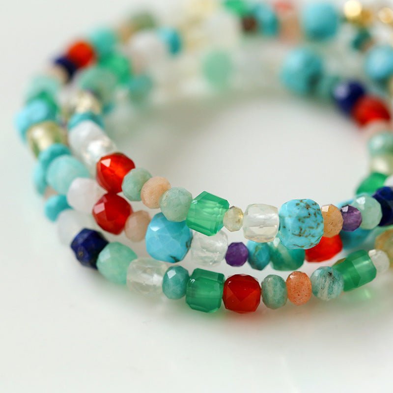 Multicolor Gemstone Beaded Necklace-Gembea Jewelry