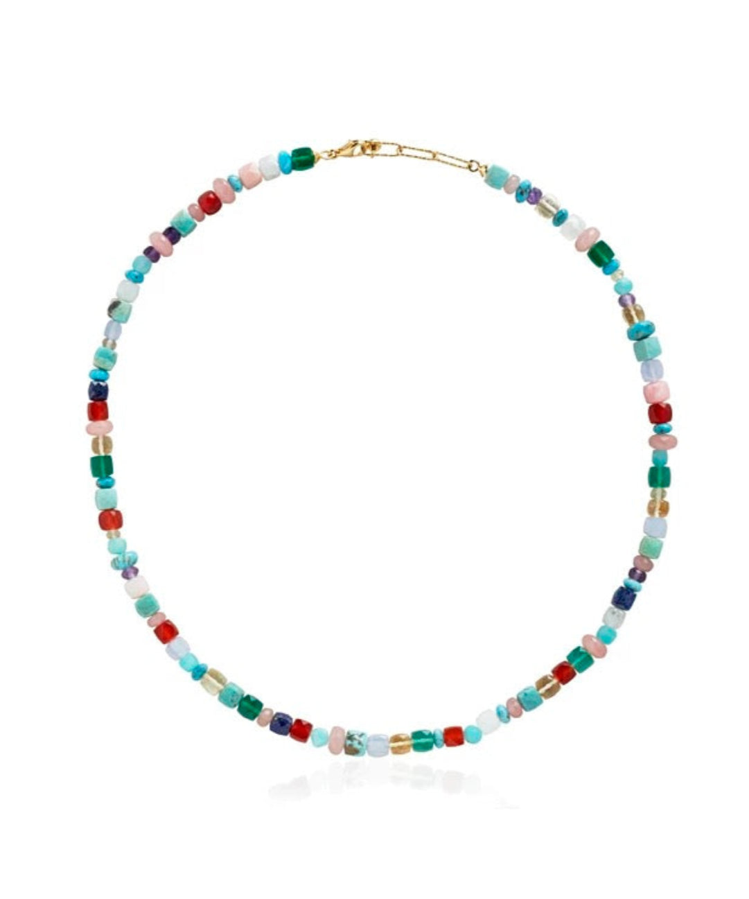 Multicolor Gemstone Beaded Necklace gembea jewelry