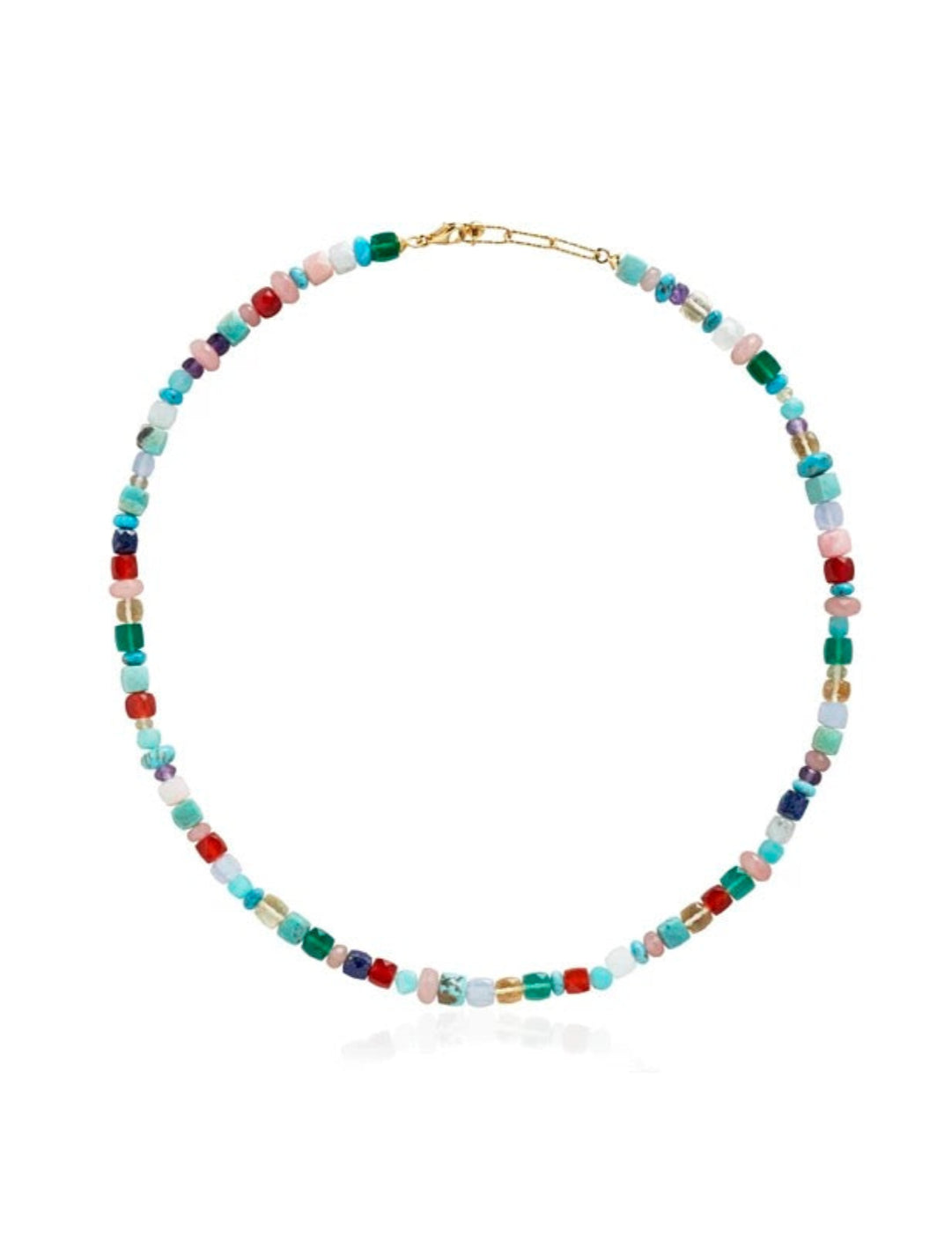 Multicolor Gemstone Beaded Necklace gembea jewelry