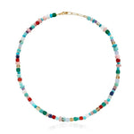 Multicolor Gemstone Beaded Necklace gembea jewelry