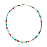 Multicolor Gemstone Beaded Necklace gembea jewelry