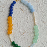 Multicolored Gemstone Pearl Beaded Necklace gembea jewelry