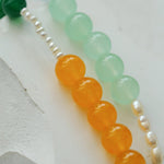 Multicolored Gemstone Pearl Beaded Necklace gembea jewelry