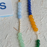 Multicolored Gemstone Pearl Beaded Necklace gembea jewelry