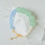Multicolored Gemstone Stone Pearl Beaded Bracelet gembea jewelry