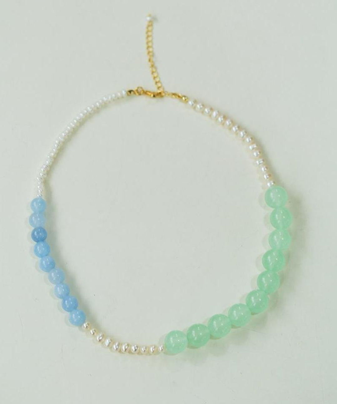 Multicolored Gemstone Stone Pearl Beaded Necklace