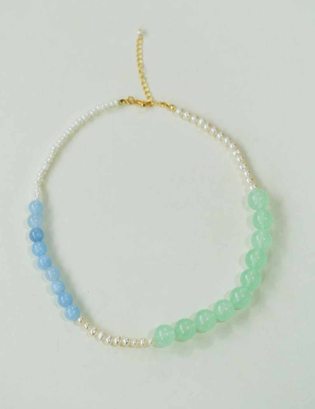 Multicolored Gemstone Stone Pearl Beaded Necklace