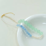 Multicolored Gemstone Stone Pearl Beaded Necklace gembea jewelry
