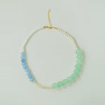 Multicolored Gemstone Stone Pearl Beaded Necklace gembea jewelry