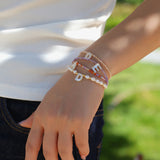 Multicolored Zircon Beaded Letter Name Bracelet-Gembea Jewelry
