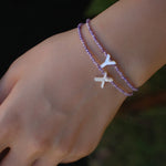 Multicolored Zircon Beaded Letter Name Bracelet-Gembea Jewelry