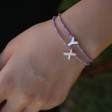 Multicolored Zircon Beaded Letter Name Bracelet-Gembea Jewelry