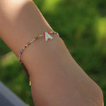 Multicolored Zircon Beaded Letter Name Bracelet-Gembea Jewelry
