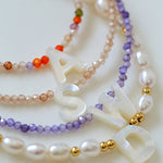 Multicolored Zircon Beaded Letter Name Bracelet-Gembea Jewelry