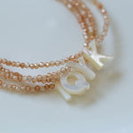 Multicolored Zircon Beaded Letter Name Bracelet-Gembea Jewelry