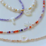 Multicolored Zircon Beaded Letter Name Bracelet-Gembea Jewelry