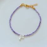 Multicolored Zircon Beaded Letter Name Bracelet-Gembea Jewelry