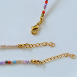 Multicolored Zircon Beaded Letter Name Bracelet-Gembea Jewelry