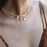 Multicolored Zircon Beaded Letter Name Necklace-Gembea jewelry