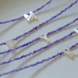 Multicolored Zircon Beaded Letter Name Necklace-Gembea jewelry
