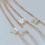 Multicolored Zircon Beaded Letter Name Necklace-Gembea jewelry