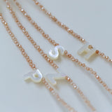 Multicolored Zircon Beaded Letter Name Necklace-Gembea jewelry