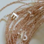Multicolored Zircon Beaded Letter Name Necklace-Gembea jewelry