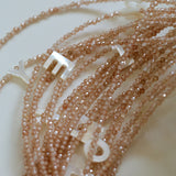 Multicolored Zircon Beaded Letter Name Necklace-Gembea jewelry