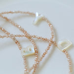 Multicolored Zircon Beaded Letter Name Necklace-Gembea jewelry