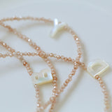 Multicolored Zircon Beaded Letter Name Necklace-Gembea jewelry
