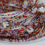 Multicolored Zircon Beaded Letter Name Necklace-Gembea jewelry
