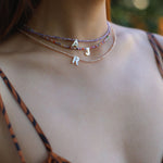 Multicolored Zircon Beaded Letter Name Necklace-Gembea jewelry