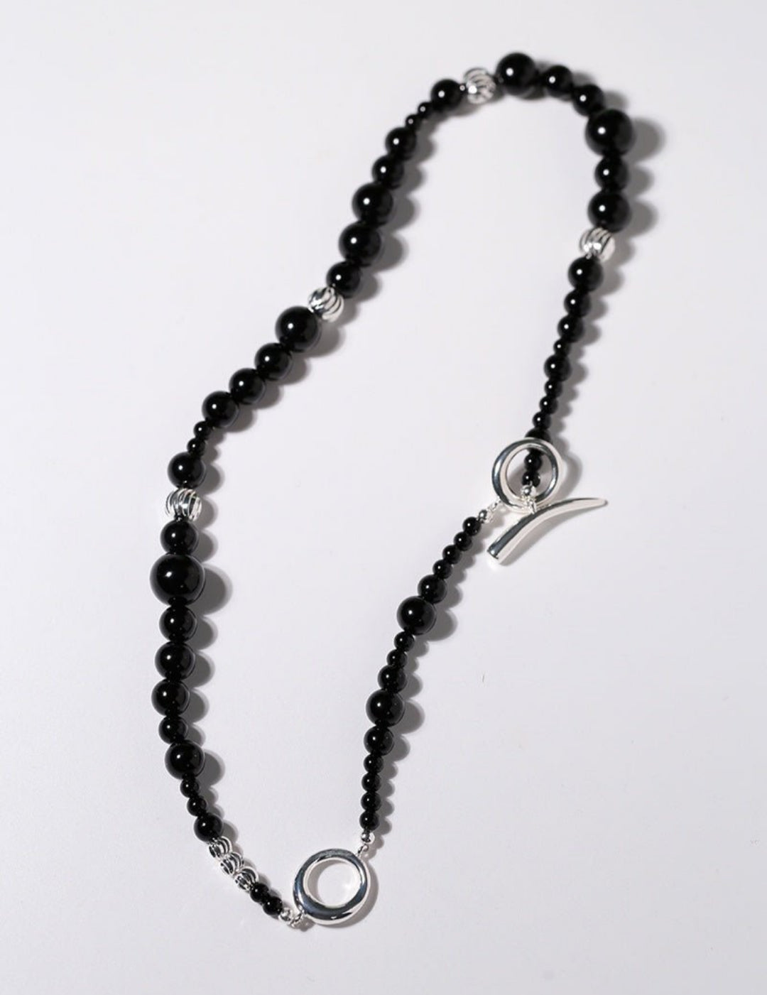 Mystical Black Agate Beaded Necklace-Gembea Jewelry