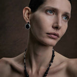 Mystical Black Agate Beaded Necklace-Gembea Jewelry