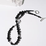 Mystical Black Agate Beaded Necklace-Gembea Jewelry